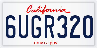 CA license plate 6UGR320
