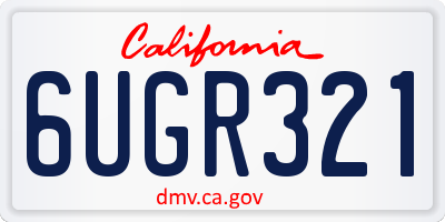 CA license plate 6UGR321