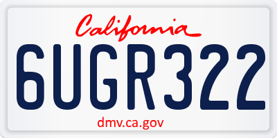 CA license plate 6UGR322