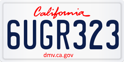 CA license plate 6UGR323