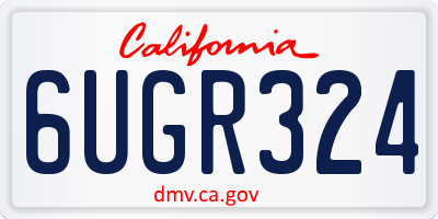 CA license plate 6UGR324