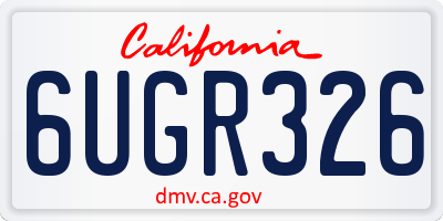 CA license plate 6UGR326