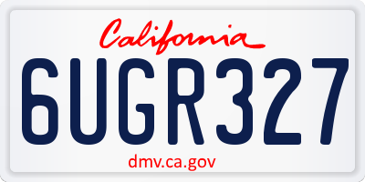 CA license plate 6UGR327