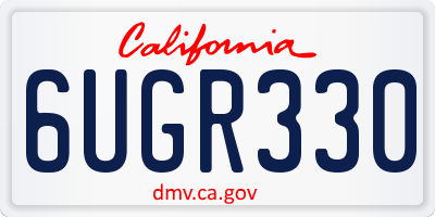 CA license plate 6UGR330
