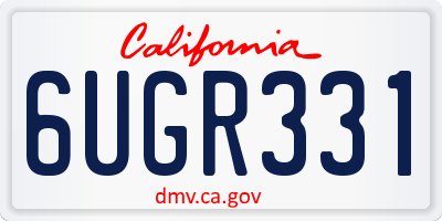 CA license plate 6UGR331