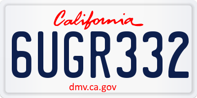 CA license plate 6UGR332