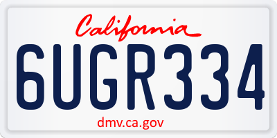 CA license plate 6UGR334