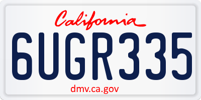 CA license plate 6UGR335