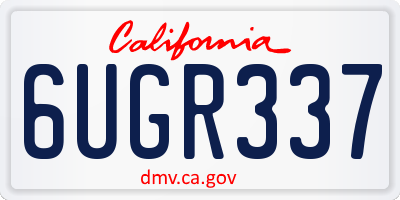 CA license plate 6UGR337