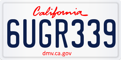 CA license plate 6UGR339