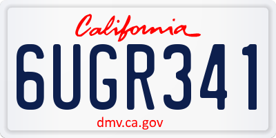 CA license plate 6UGR341