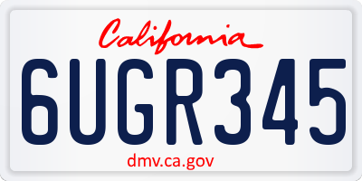 CA license plate 6UGR345