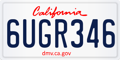 CA license plate 6UGR346