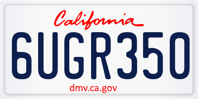 CA license plate 6UGR350