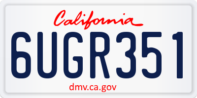 CA license plate 6UGR351
