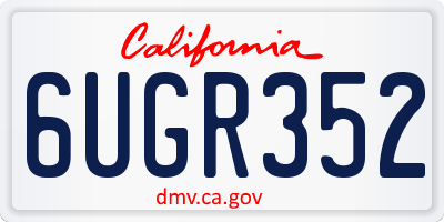 CA license plate 6UGR352