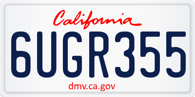 CA license plate 6UGR355