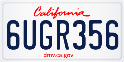 CA license plate 6UGR356