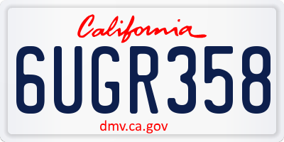CA license plate 6UGR358