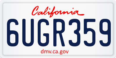 CA license plate 6UGR359
