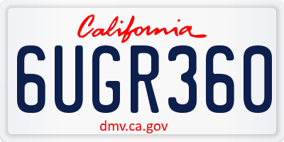 CA license plate 6UGR360