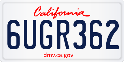 CA license plate 6UGR362
