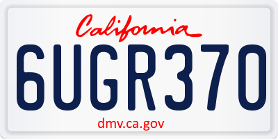 CA license plate 6UGR370