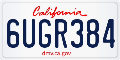 CA license plate 6UGR384