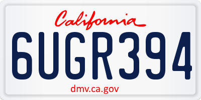 CA license plate 6UGR394