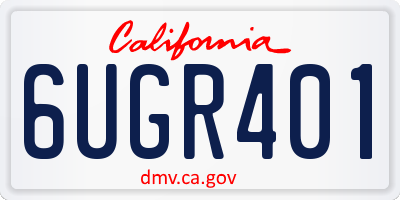 CA license plate 6UGR401