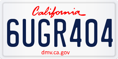 CA license plate 6UGR404