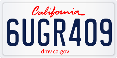 CA license plate 6UGR409