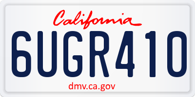 CA license plate 6UGR410