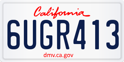 CA license plate 6UGR413