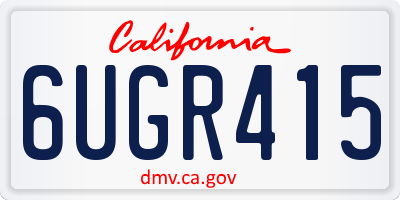 CA license plate 6UGR415
