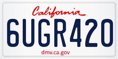 CA license plate 6UGR420