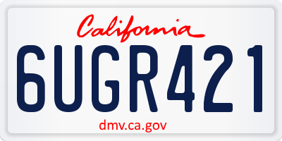 CA license plate 6UGR421