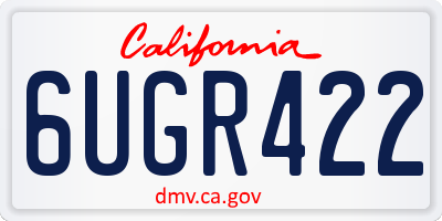 CA license plate 6UGR422