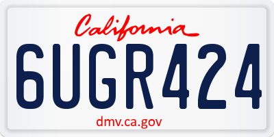 CA license plate 6UGR424