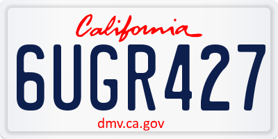 CA license plate 6UGR427