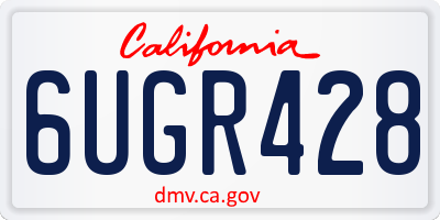 CA license plate 6UGR428