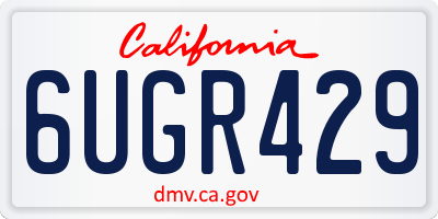 CA license plate 6UGR429