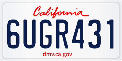 CA license plate 6UGR431