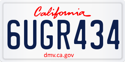 CA license plate 6UGR434