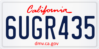 CA license plate 6UGR435