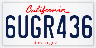 CA license plate 6UGR436