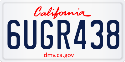 CA license plate 6UGR438