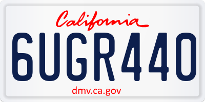 CA license plate 6UGR440