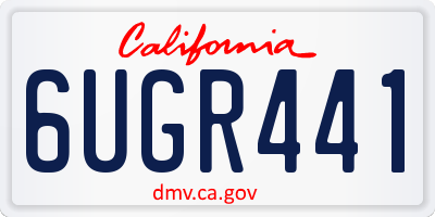 CA license plate 6UGR441