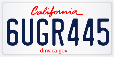 CA license plate 6UGR445